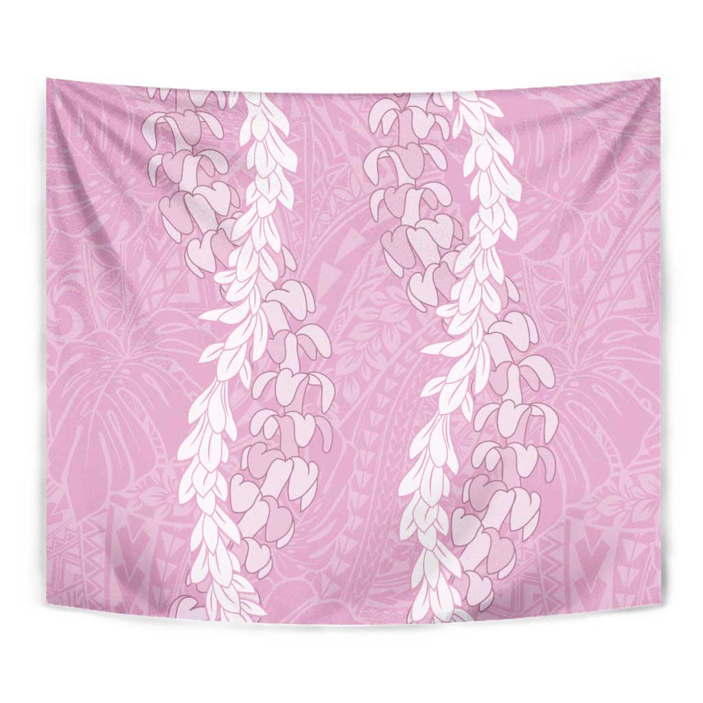 Puakenikeni and Maile Lei Tapestry Pink Double Strand Lei