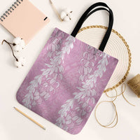 Puakenikeni and Maile Lei Tote Bag Pink Double Strand Lei LT9 Black Strap One Size Pink - Polynesian Pride