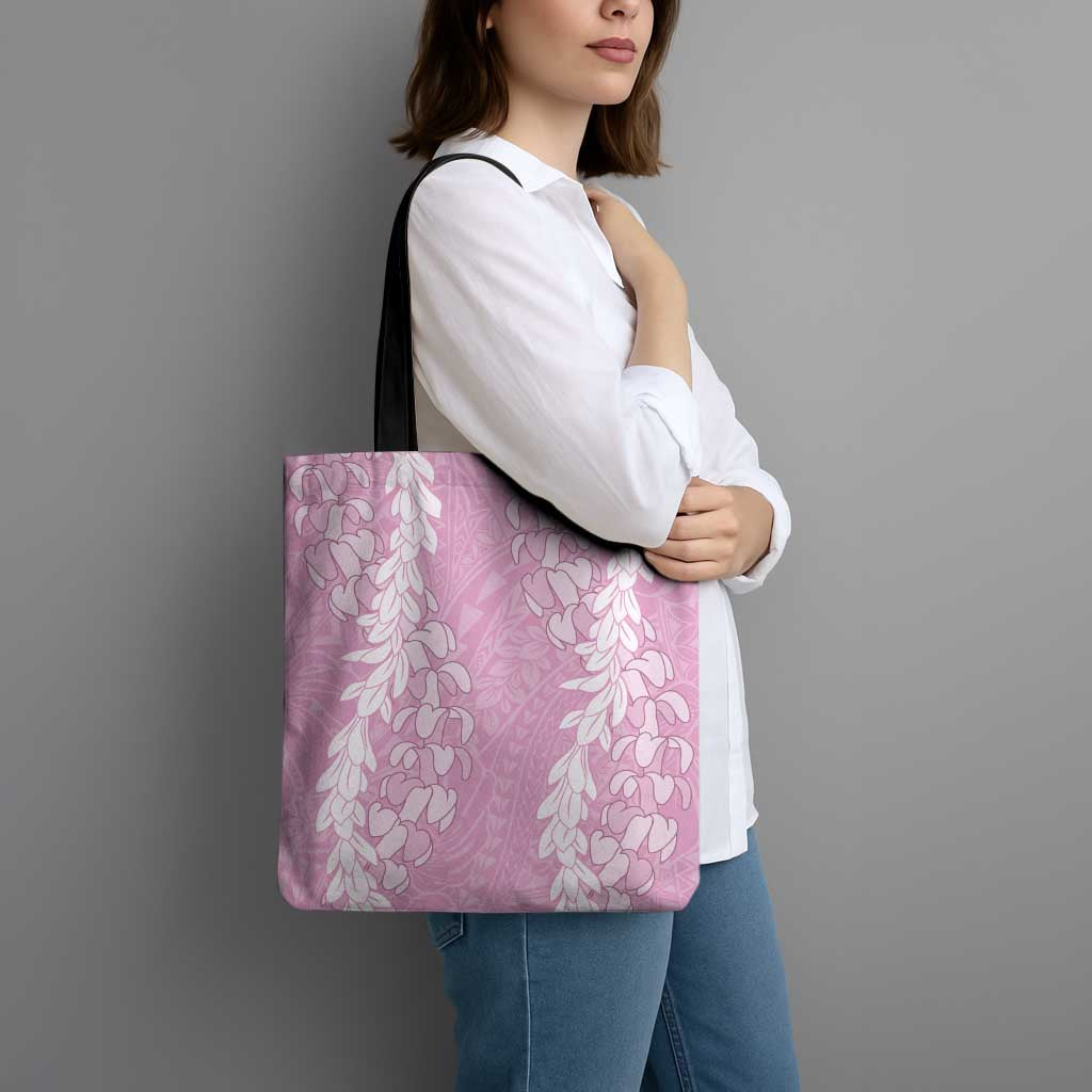 Puakenikeni and Maile Lei Tote Bag Pink Double Strand Lei LT9 - Polynesian Pride