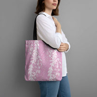 Puakenikeni and Maile Lei Tote Bag Pink Double Strand Lei LT9 - Polynesian Pride