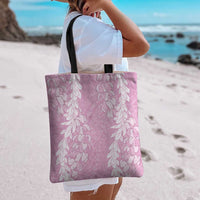 Puakenikeni and Maile Lei Tote Bag Pink Double Strand Lei LT9 - Polynesian Pride