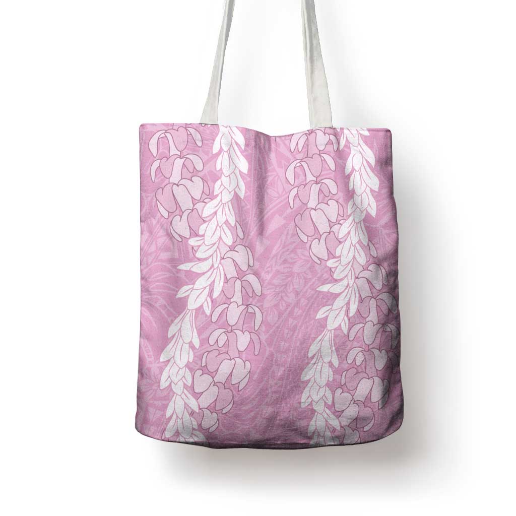 Puakenikeni and Maile Lei Tote Bag Pink Double Strand Lei LT9 - Polynesian Pride