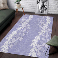 Puakenikeni and Maile Lei Area Rug Purple Double Strand Lei