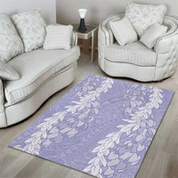 Puakenikeni and Maile Lei Area Rug Purple Double Strand Lei