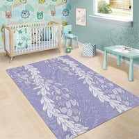 Puakenikeni and Maile Lei Area Rug Purple Double Strand Lei
