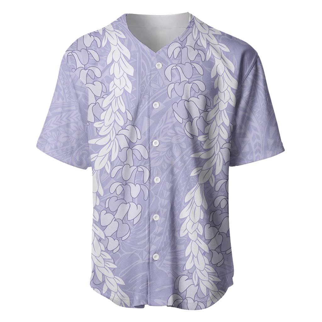 Puakenikeni and Maile Lei Baseball Jersey Purple Double Strand Lei LT9 Purple - Polynesian Pride