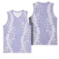 Puakenikeni and Maile Lei Basketball Jersey Purple Double Strand Lei - Polynesian Pride