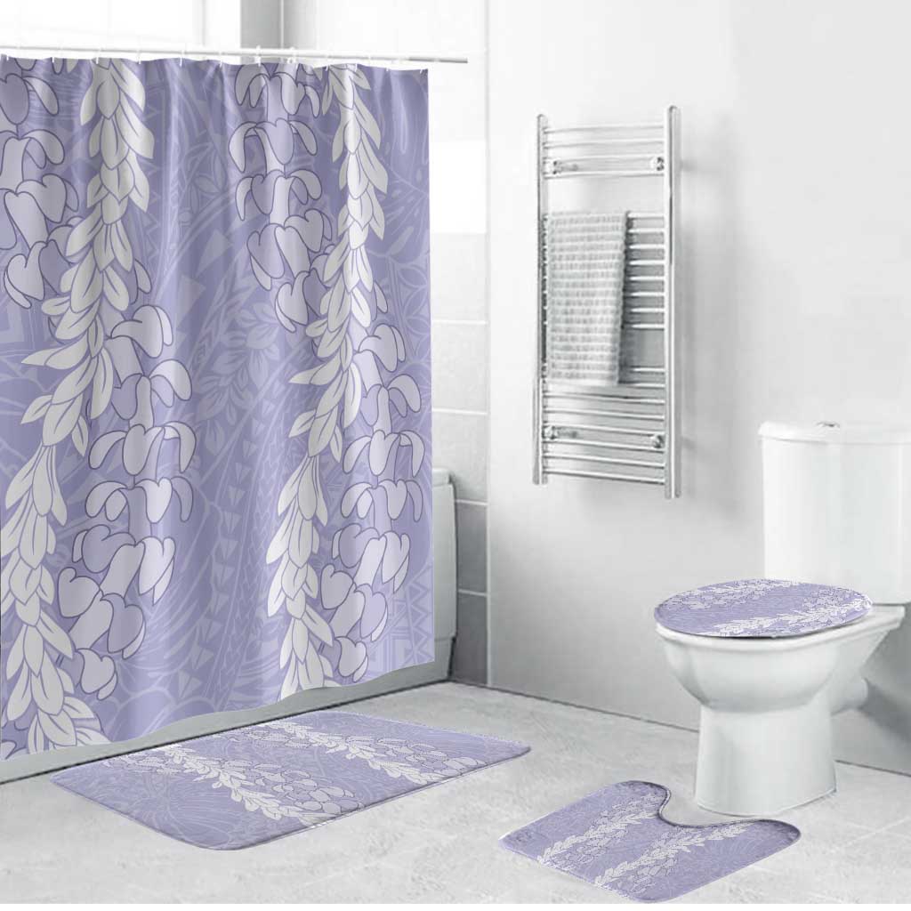 Puakenikeni and Maile Lei Bathroom Set Purple Double Strand Lei - Polynesian Pride