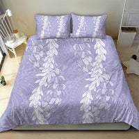 Puakenikeni and Maile Lei Bedding Set Purple Double Strand Lei