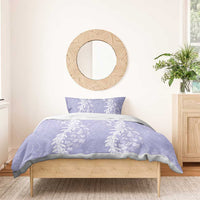 Puakenikeni and Maile Lei Bedding Set Purple Double Strand Lei
