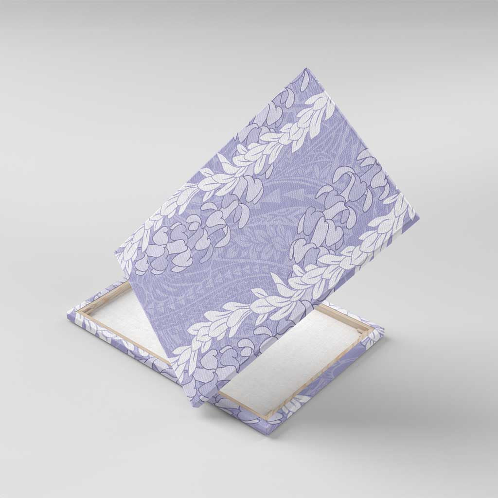 Puakenikeni and Maile Lei Canvas Wall Art Purple Double Strand Lei