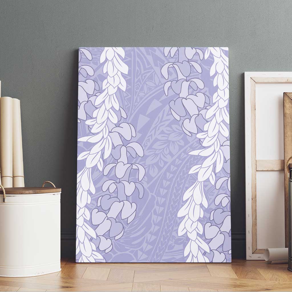 Puakenikeni and Maile Lei Canvas Wall Art Purple Double Strand Lei