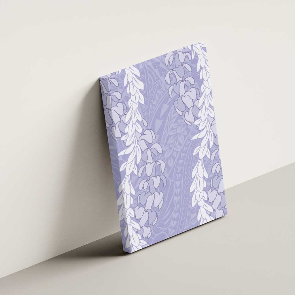 Puakenikeni and Maile Lei Canvas Wall Art Purple Double Strand Lei