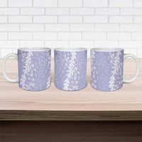 Puakenikeni and Maile Lei Ceramic Mug Purple Double Strand Lei - Polynesian Pride