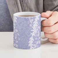 Puakenikeni and Maile Lei Ceramic Mug Purple Double Strand Lei - Polynesian Pride