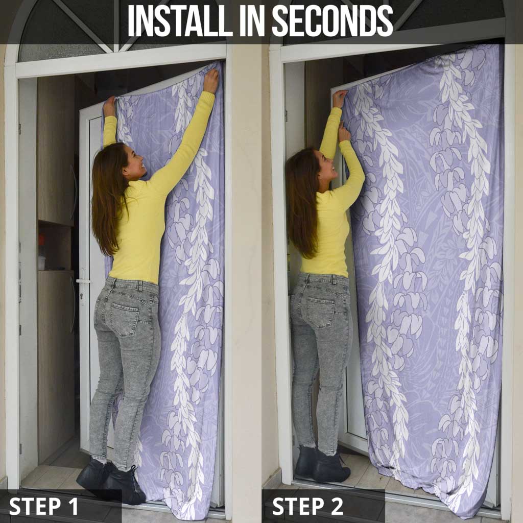 Puakenikeni and Maile Lei Door Cover Purple Double Strand Lei - Polynesian Pride