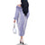 Puakenikeni and Maile Lei Family Matching Off The Shoulder Long Sleeve Dress and Hawaiian Shirt Purple Double Strand Lei