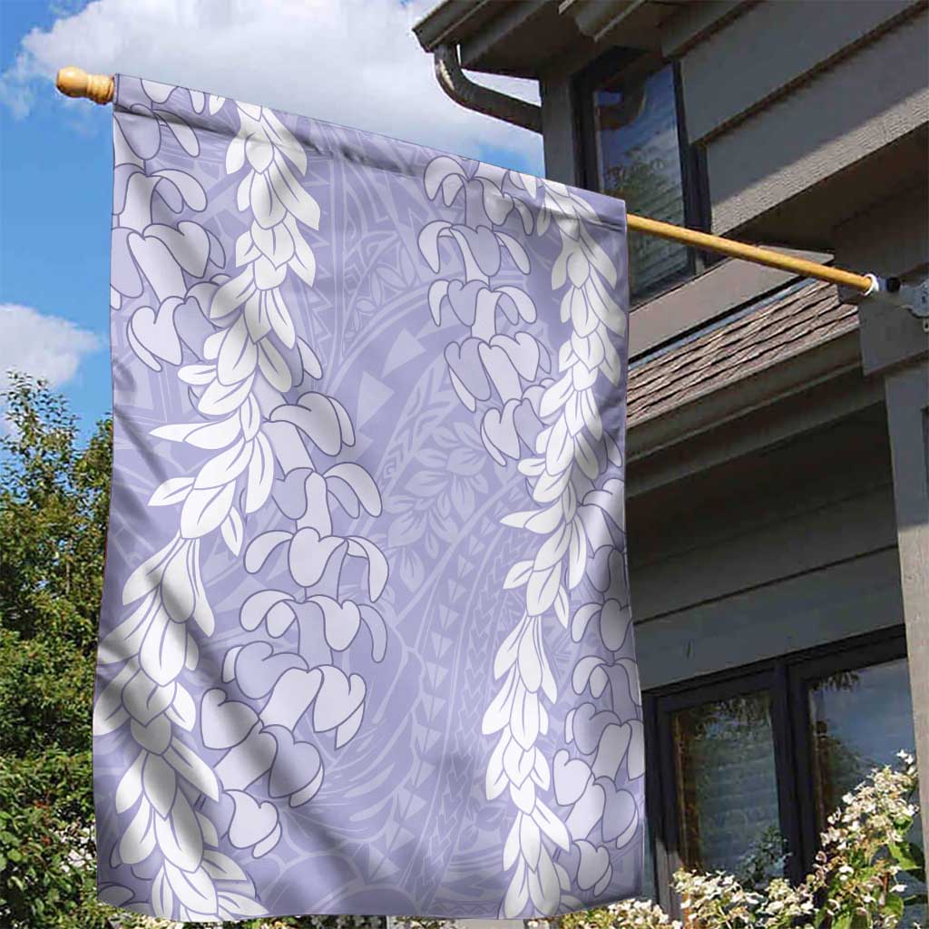 Puakenikeni and Maile Lei Garden Flag Purple Double Strand Lei