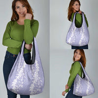 Puakenikeni and Maile Lei Grocery Bag Purple Double Strand Lei