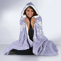 Puakenikeni and Maile Lei Hooded Blanket Purple Double Strand Lei