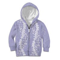 Puakenikeni and Maile Lei Kid Hoodie Purple Double Strand Lei