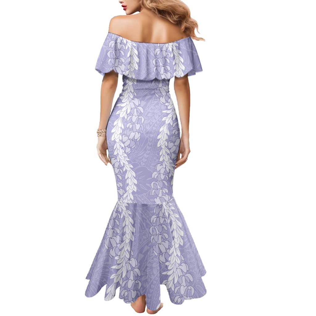 Puakenikeni and Maile Lei Mermaid Dress Purple Double Strand Lei LT9 - Polynesian Pride