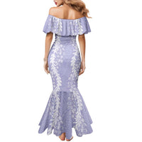 Puakenikeni and Maile Lei Mermaid Dress Purple Double Strand Lei LT9 - Polynesian Pride