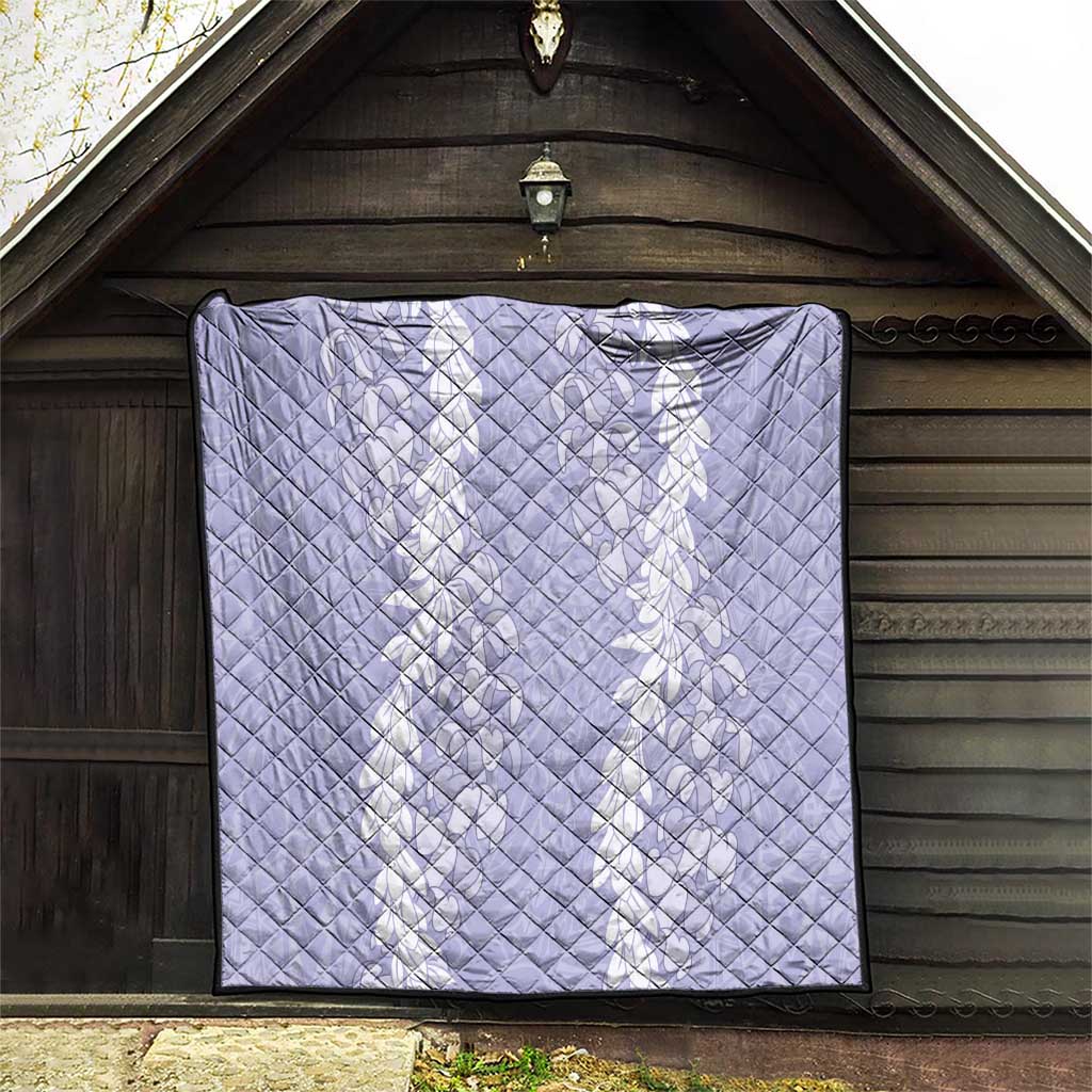 Puakenikeni and Maile Lei Quilt Purple Double Strand Lei