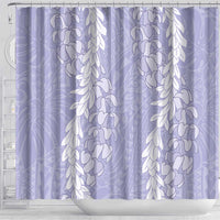Puakenikeni and Maile Lei Shower Curtain Purple Double Strand Lei