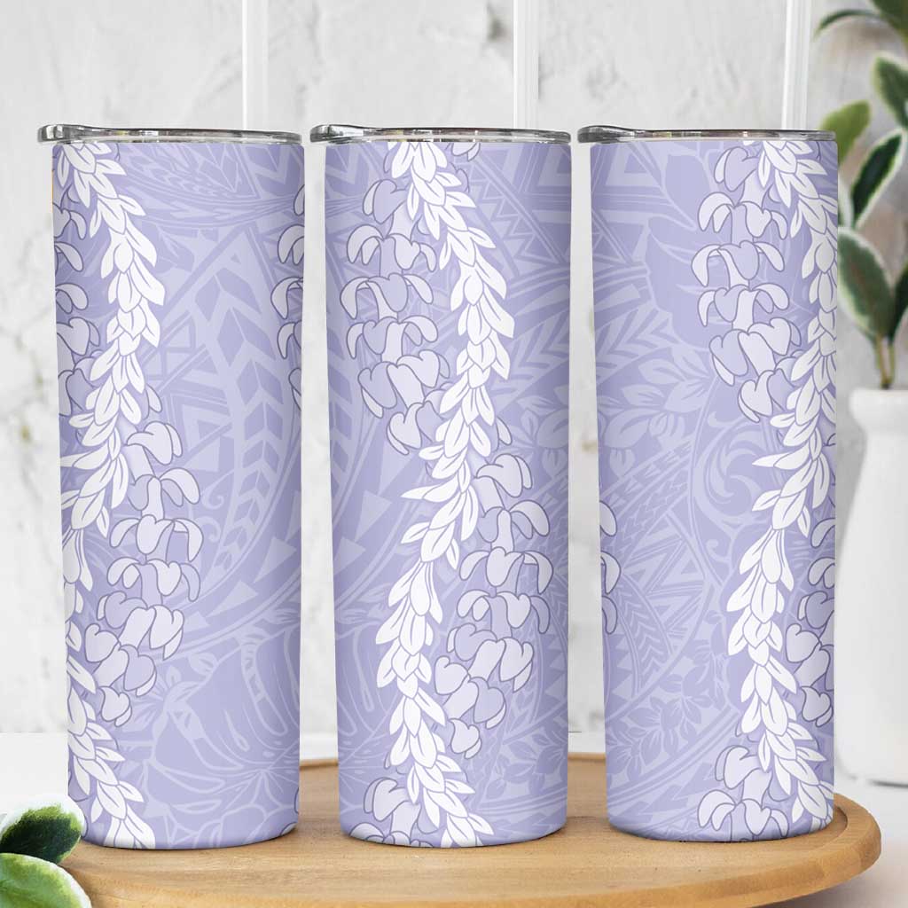 Puakenikeni and Maile Lei Skinny Tumbler Purple Double Strand Lei LT9 - Polynesian Pride