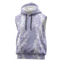 Puakenikeni and Maile Lei Sleeveless Hoodie Purple Double Strand Lei LT9 Purple - Polynesian Pride