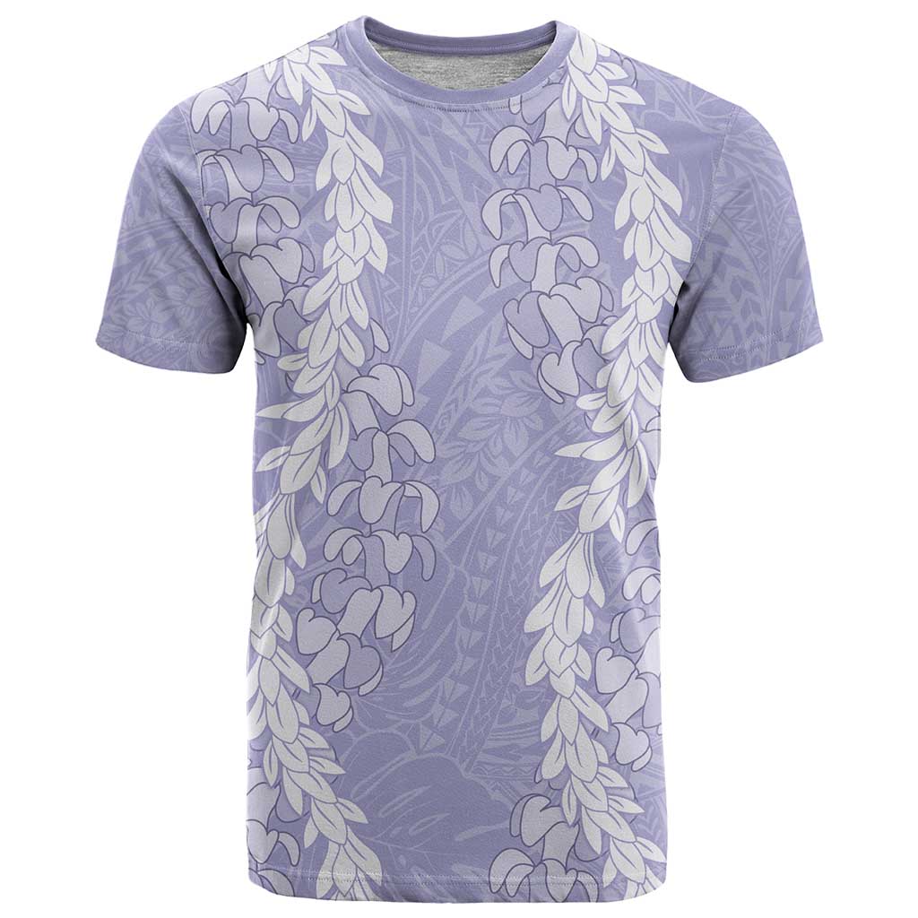 Puakenikeni and Maile Lei T Shirt Purple Double Strand Lei LT9 Purple - Polynesian Pride