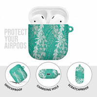Puakenikeni and Maile Lei AirPods Case Sage Green Double Strand Lei - Polynesian Pride