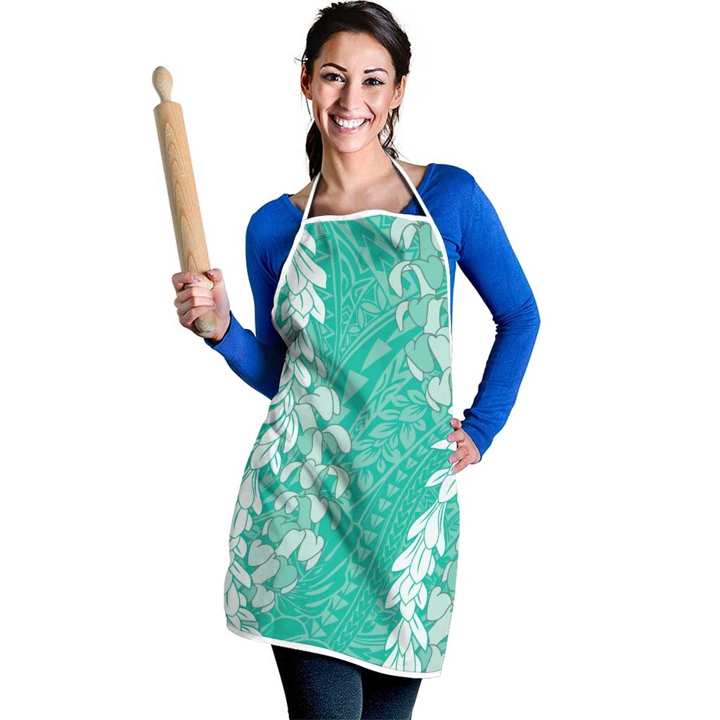 Puakenikeni and Maile Lei Apron Sage Green Double Strand Lei - Polynesian Pride
