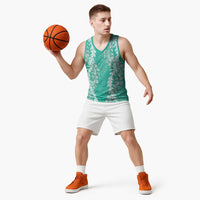 Puakenikeni and Maile Lei Basketball Jersey Sage Green Double Strand Lei - Polynesian Pride