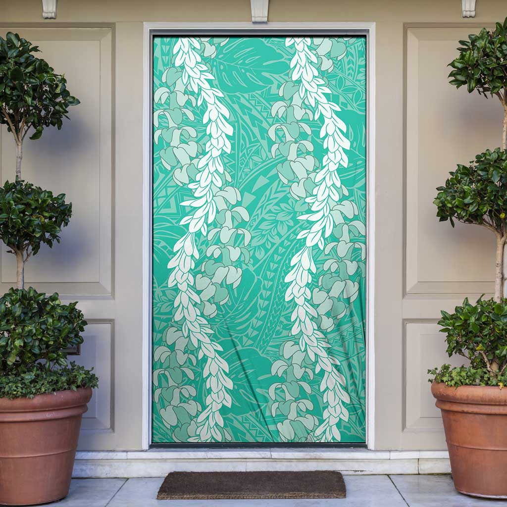 Puakenikeni and Maile Lei Door Cover Sage Green Double Strand Lei - Polynesian Pride