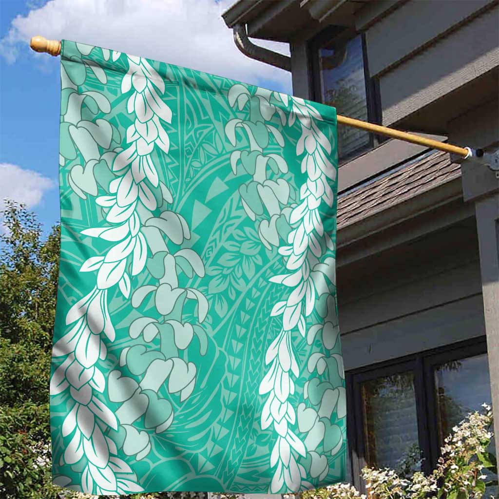 Puakenikeni and Maile Lei Garden Flag Sage Green Double Strand Lei