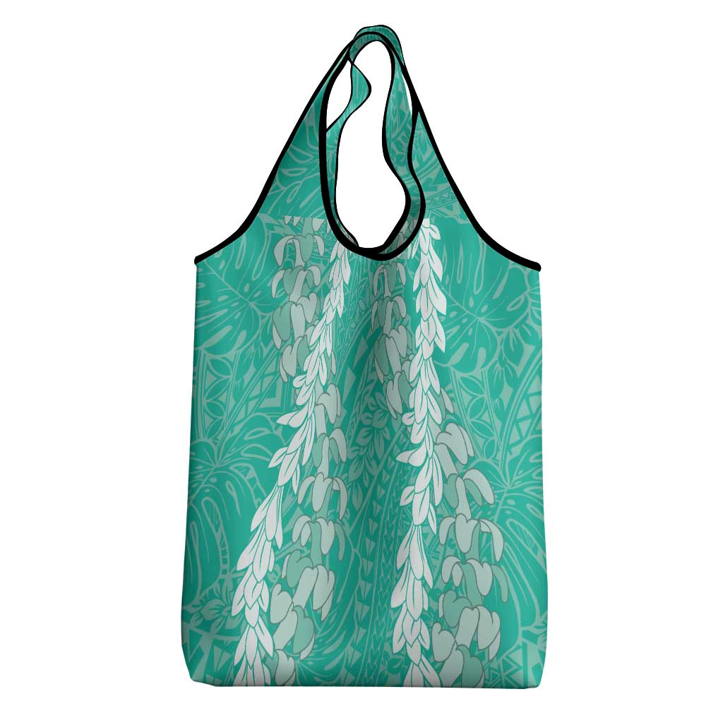 Puakenikeni and Maile Lei Grocery Bag Sage Green Double Strand Lei LT9 - Polynesian Pride