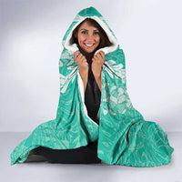 Puakenikeni and Maile Lei Hooded Blanket Sage Green Double Strand Lei