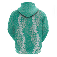 Puakenikeni and Maile Lei Hoodie Sage Green Double Strand Lei