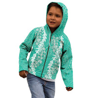 Puakenikeni and Maile Lei Kid Hoodie Sage Green Double Strand Lei