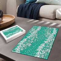 Puakenikeni and Maile Lei Puzzle Sage Green Double Strand Lei LT9 - Polynesian Pride