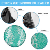 Puakenikeni and Maile Lei Spare Tire Cover Sage Green Double Strand Lei