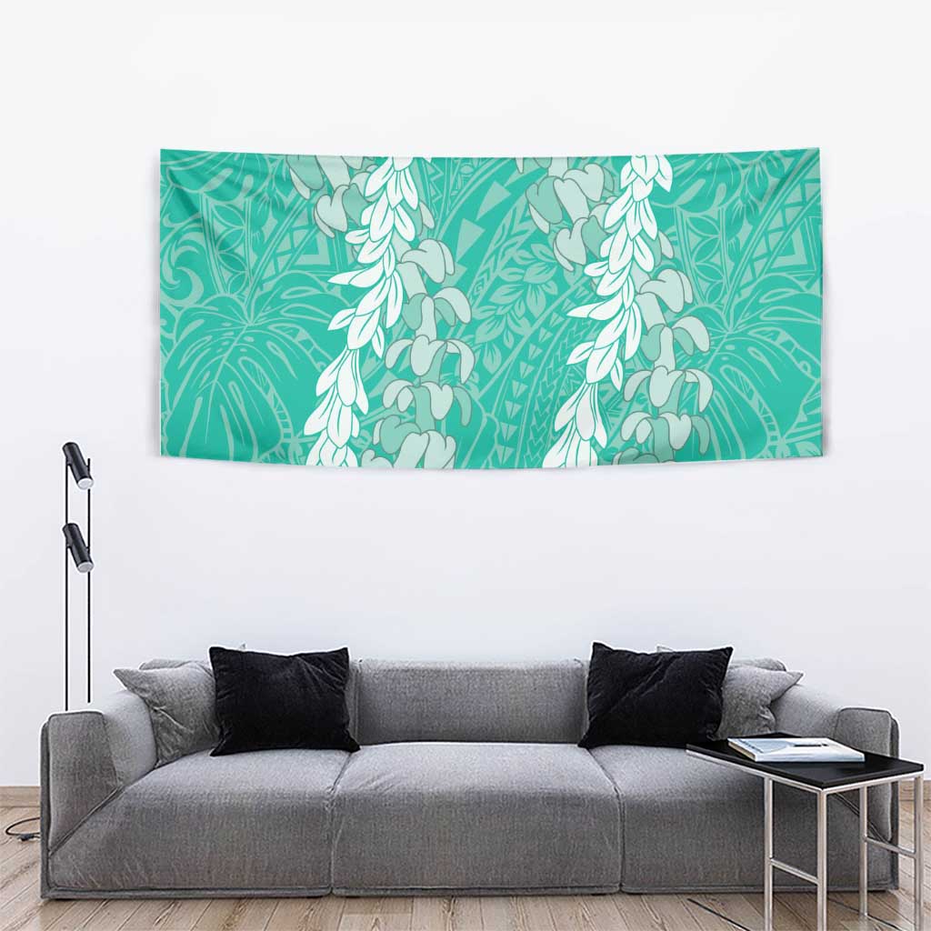 Puakenikeni and Maile Lei Tapestry Sage Green Double Strand Lei