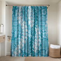 Blue Puakenikeni and Maile Lei Bathroom Set Hawaiian Style Tribal Tapa Double Strand Lei - Polynesian Pride