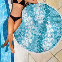 Blue Puakenikeni and Maile Lei Beach Blanket Hawaiian Style Tribal Tapa Double Strand Lei
