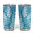 Blue Puakenikeni and Maile Lei Tumbler Cup Hawaiian Style Tribal Tapa Double Strand Lei
