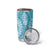 Blue Puakenikeni and Maile Lei Tumbler Cup Hawaiian Style Tribal Tapa Double Strand Lei