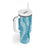 Blue Puakenikeni and Maile Lei Tumbler With Handle Hawaiian Style Tribal Tapa Double Strand Lei