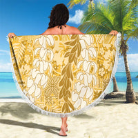 Gold Puakenikeni and Maile Lei Beach Blanket Hawaiian Style Tribal Tapa Double Strand Lei LT9 - Polynesian Pride